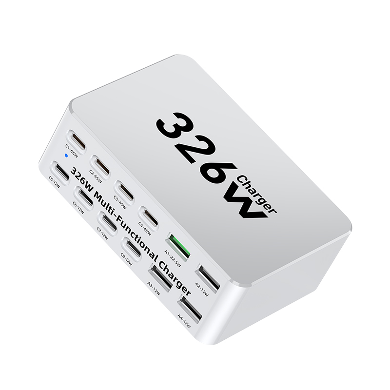 OEM Stationlader WLX-818E, 326W, 3,25A, 4 x USB-A - 8 x USB-C, Wit