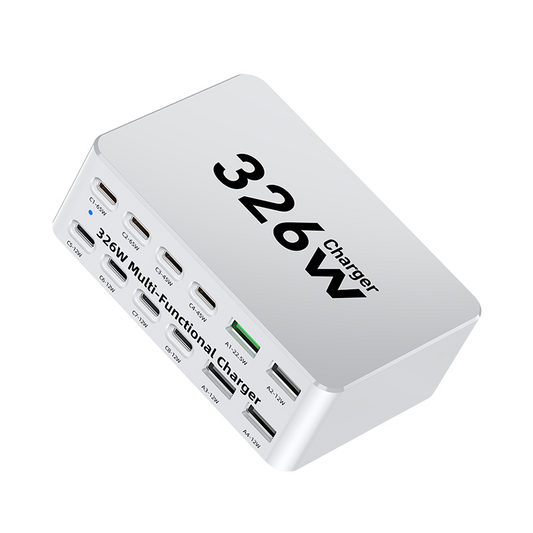 OEM Stationlader WLX-818E, 326W, 3,25A, 4 x USB-A - 8 x USB-C, Wit