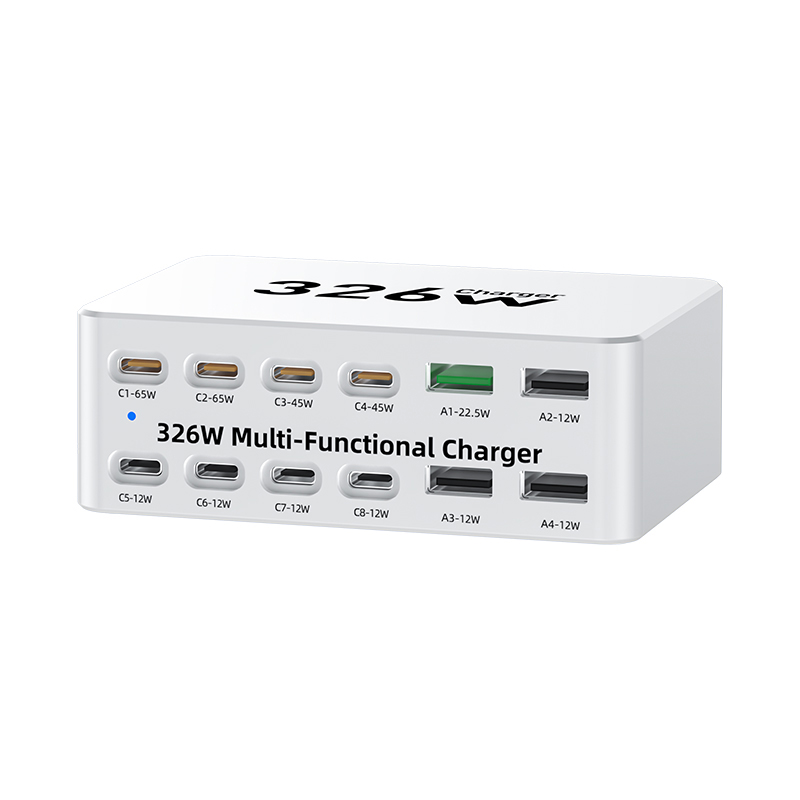 OEM Stationlader WLX-818E, 326W, 3,25A, 4 x USB-A - 8 x USB-C, Wit