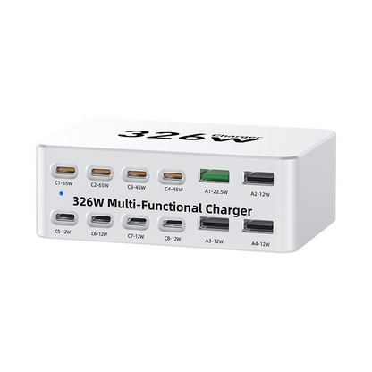 OEM Stationlader WLX-818E, 326W, 3,25A, 4 x USB-A - 8 x USB-C, Wit