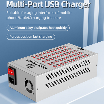 OEM Stationlader WLX-T2A, 200W, 2.4A, 50 x USB-A, Zilver