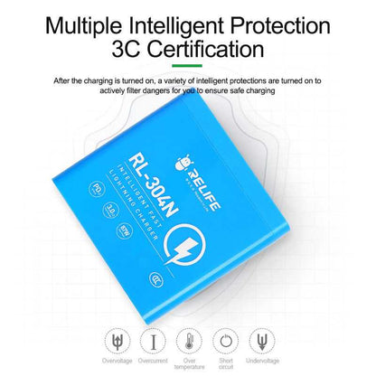 Opladerstation Relife RL-304N, 87W, 3A, 2 x USB-C - 4 x USB-A, Blauw
