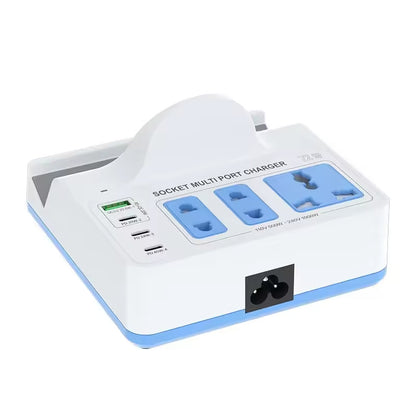 Relife RL-309H QI Ladestation Ladegerät, 72W, 1 x USB-A - 3 x USB-C, Weiß