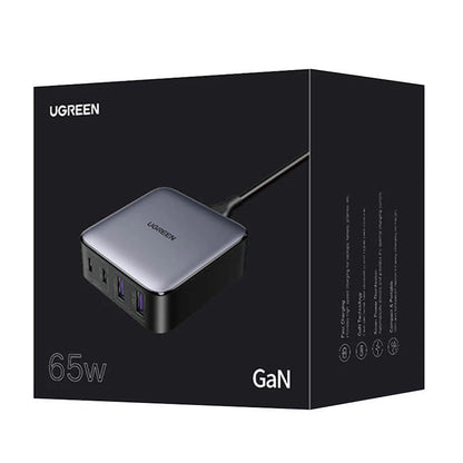 Chargeur Station UGREEN CD327 Nexode, 65W, 3.25A, 2 x USB-A - 2 x USB-C, Noir