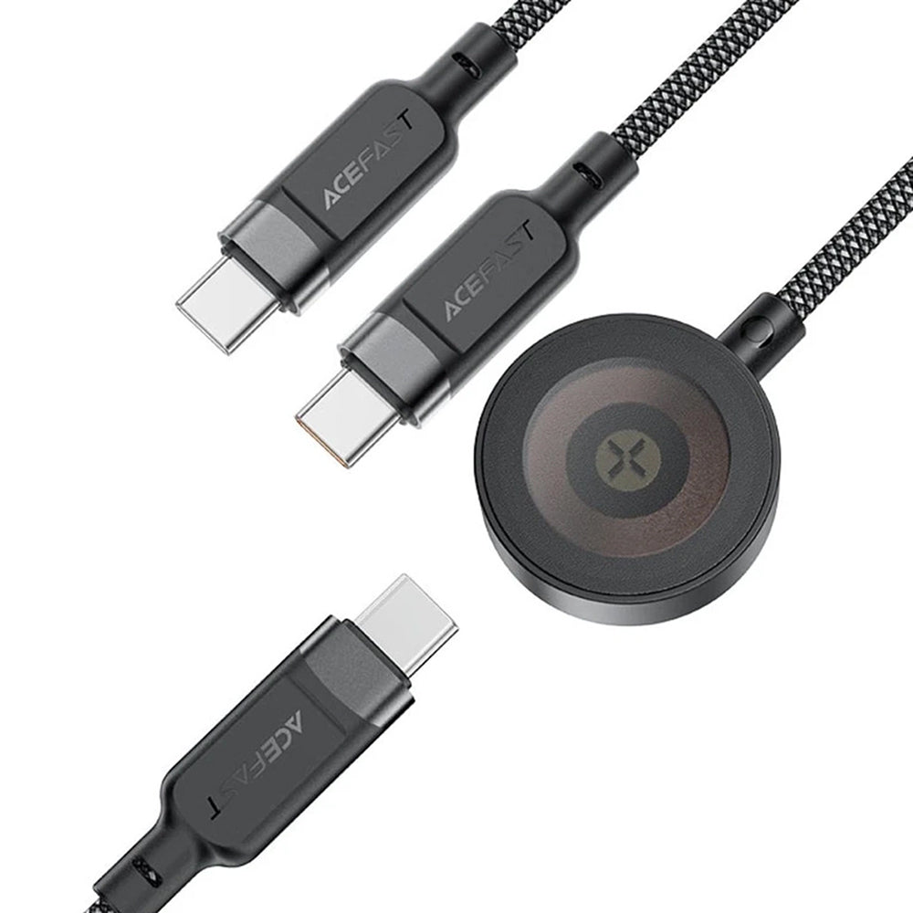 Acefast 4in1 Wireless-Ladegerät für Apple Watch Series, USB-C, Schwarz