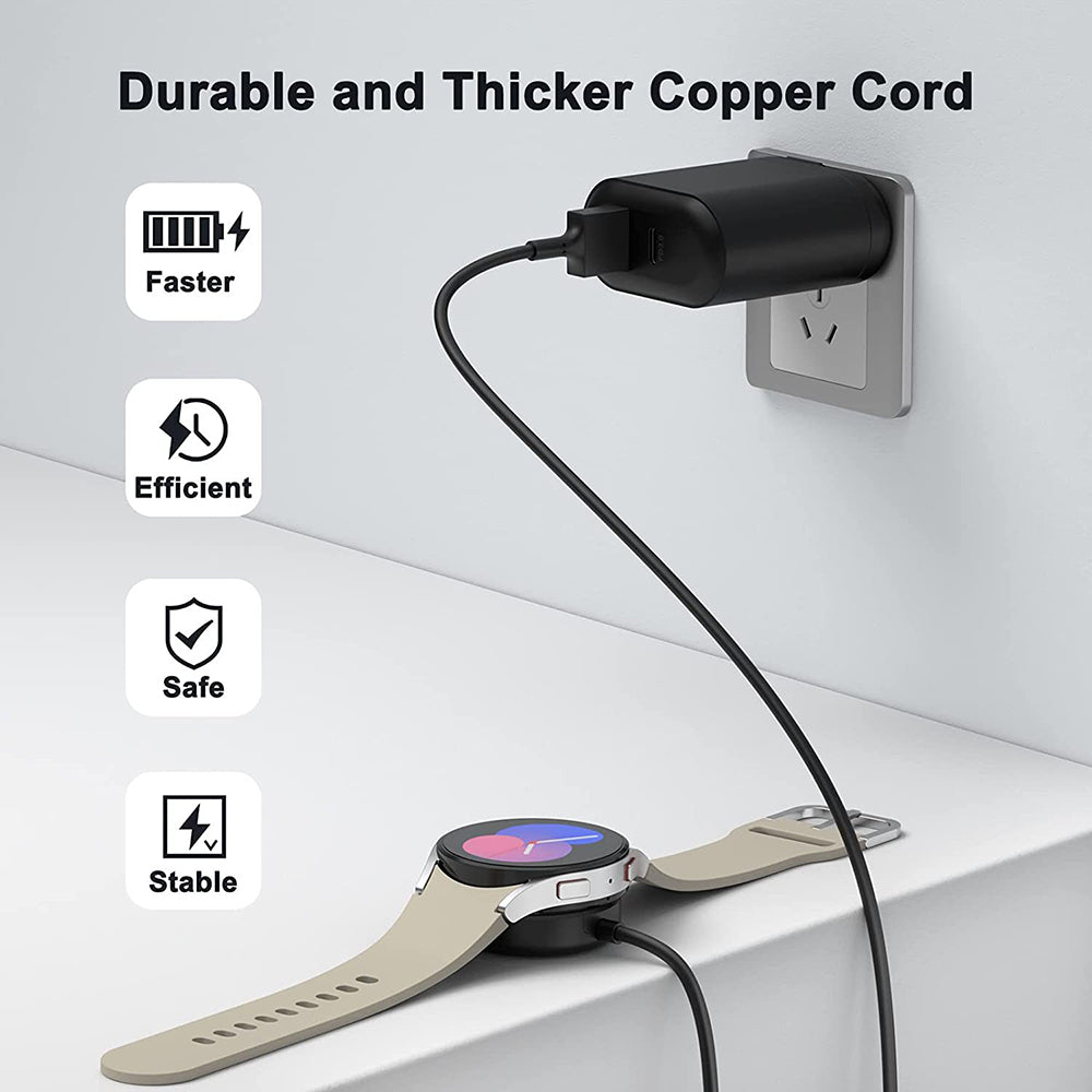 Draadloze Oplader Techsuit TSC12 voor Samsung Galaxy Watch Series, USB-A, Zwart