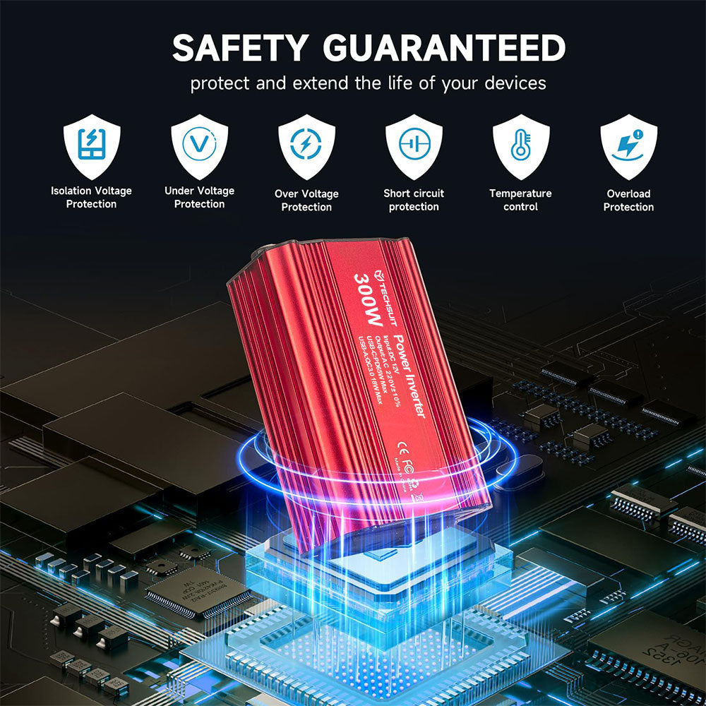 Elektrischer Autoinverter Techsuit FlexiCarVolt, 300W