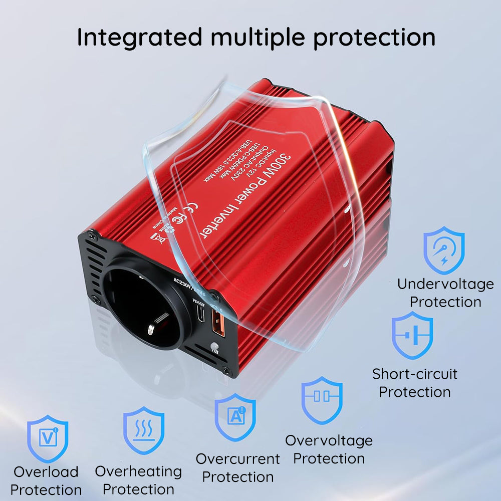 Elektrischer Autoinverter Techsuit FlexiCarVolt, 300W