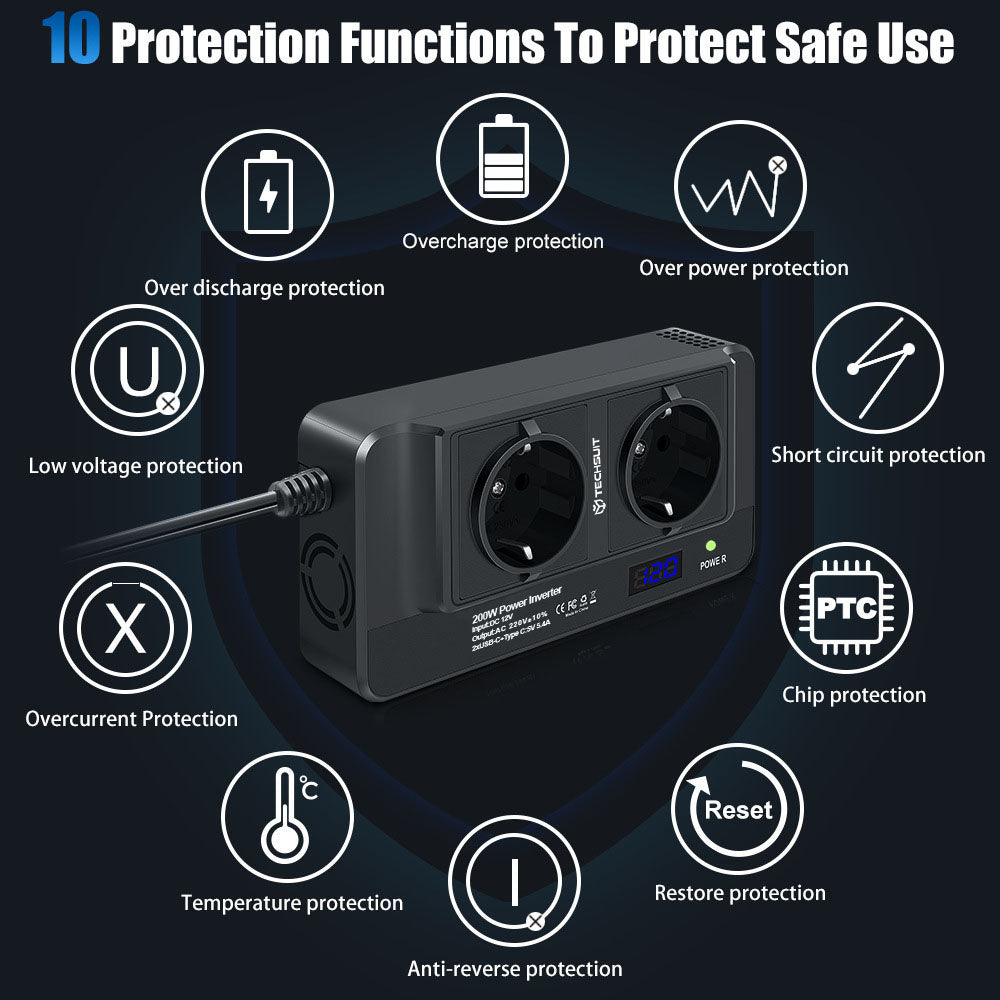 Invertor Electric Auto Techsuit PowerDriveX, 200W