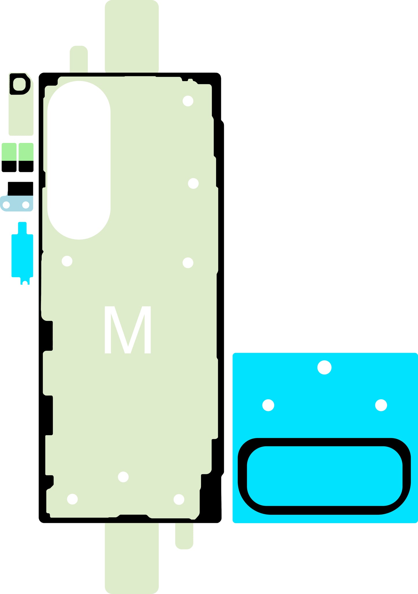 Kit Adhésif Couvercle Batterie Samsung Galaxy Z Fold6 F956, Service Pack GH82-35139A