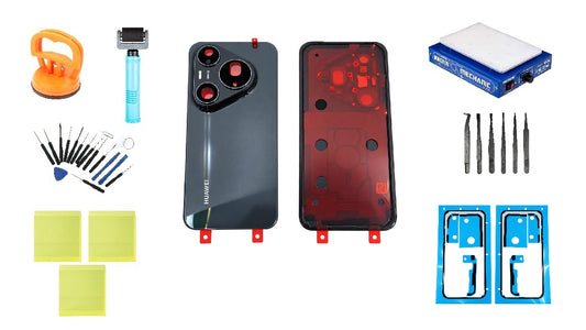 Kit de cache de batterie Huawei Pura 90s Pro Max Graphite Black Service Pack et outils de réparation dédiés