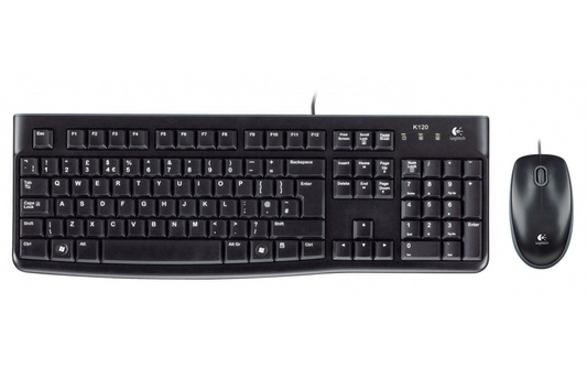 Logitech MK120 Bedraad USB Toetsenbord Muis Set, Zwart