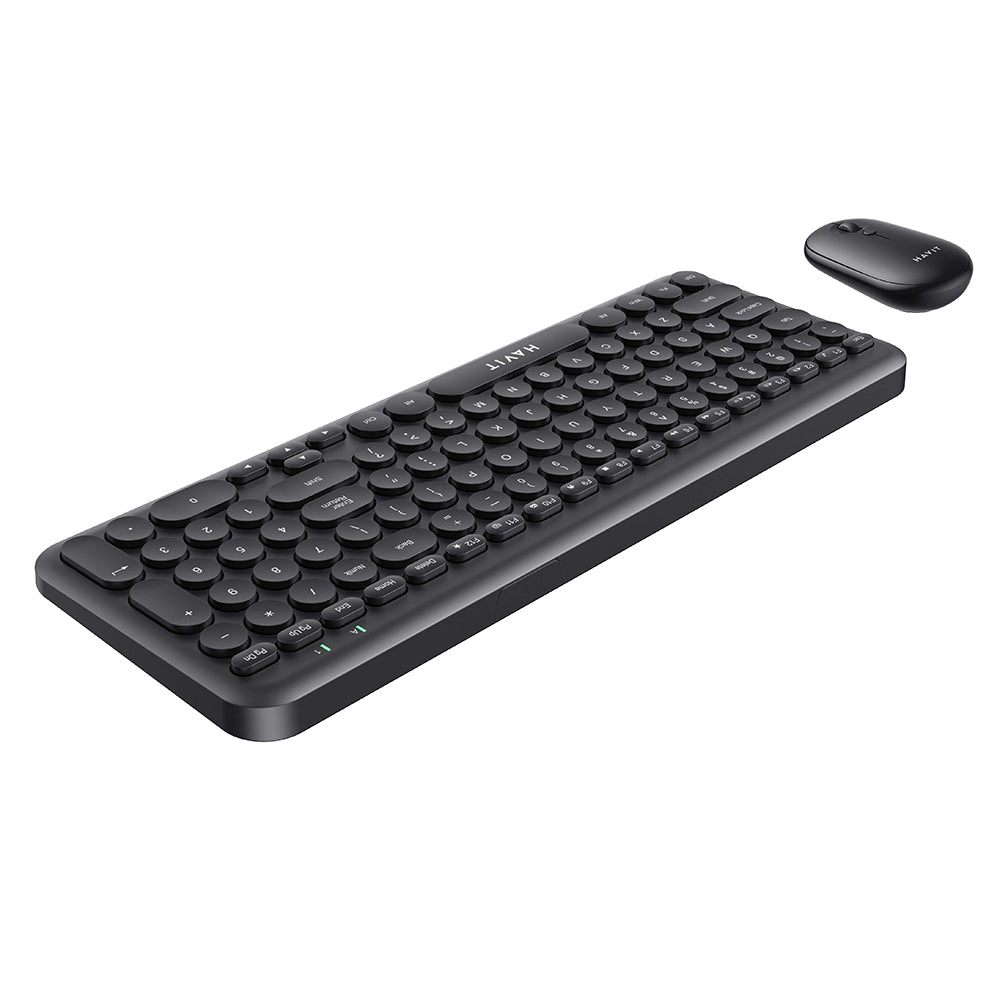 Kit Clavier et Souris Sans Fil HAVIT, Noir