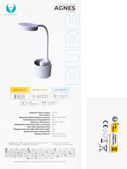 Forever FLB-20 Organiser lampe à LED, 5W, 3000K - 6000K