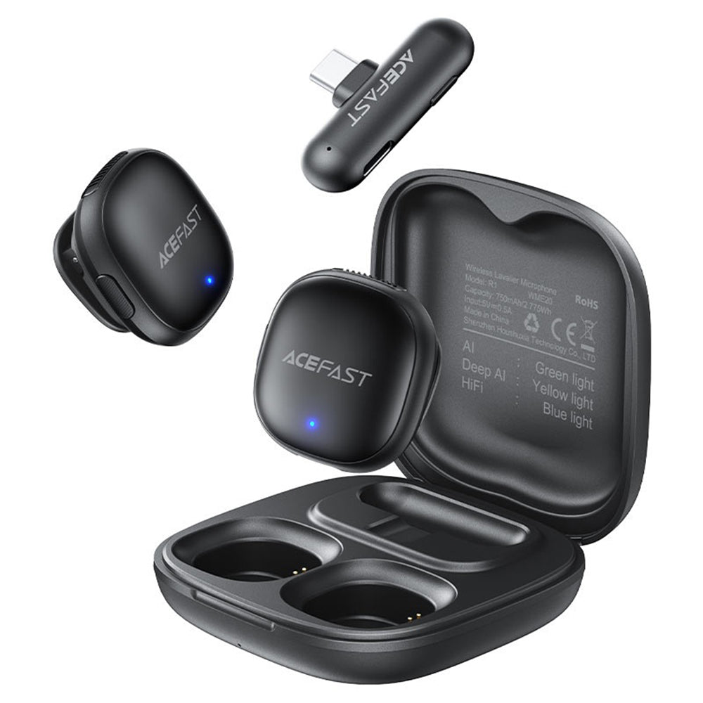 Lavallière Acefast R1, USB-C, Set 2 pièces, Noire
