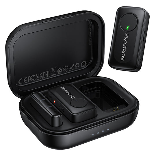 Borofone BFK17 Lemai Lavalier, USB-C, Set van 2 stuks, Zwart