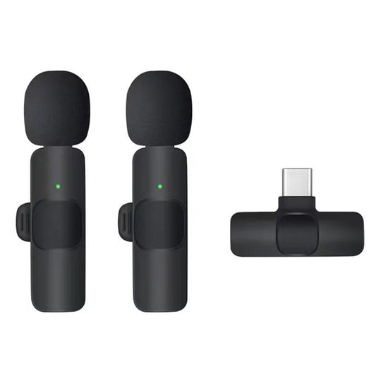 Techsuit LW2 Lavalier, USB-C, Set van 2 stuks, Zwart