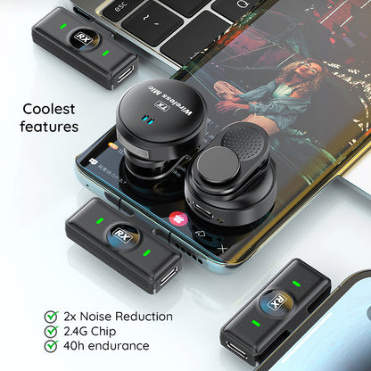 Lavalier Techsuit LW5, USB-C, Set 2 pièces, Noir