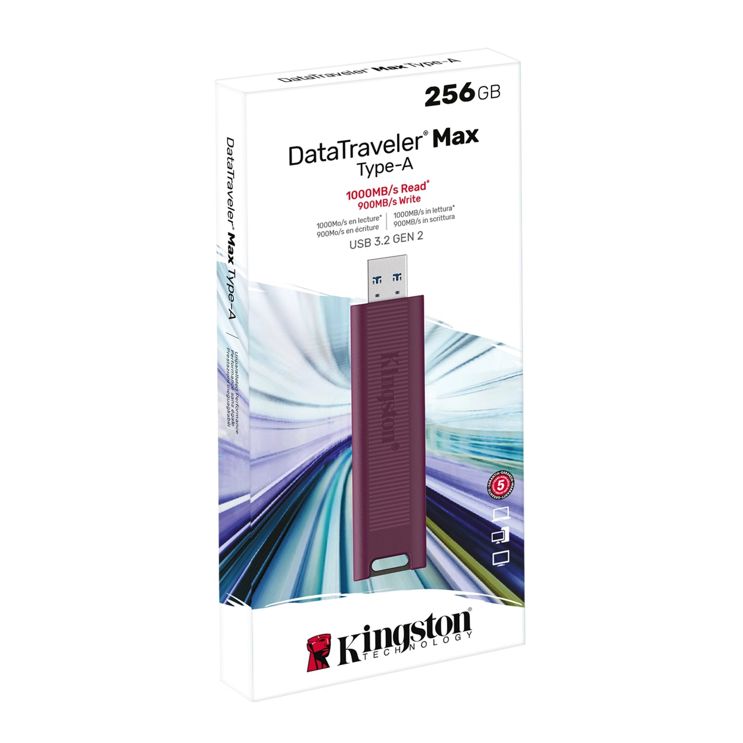 Mémoire Externe USB-A 3.2 Kingston DT Max, 256Gb DTMAXA/256GB
