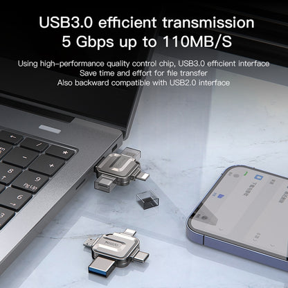 Mémoire Externe USB-A 3.0 / Lightning / USB-C / microUSB Yesido FL15, 64Gb