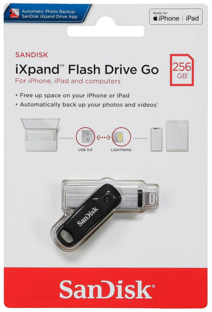 Mémoire Externe USB-A 3.0 / Lightning SanDisk iXpand Go, 256Gb SDIX60N-256G-GN6NE