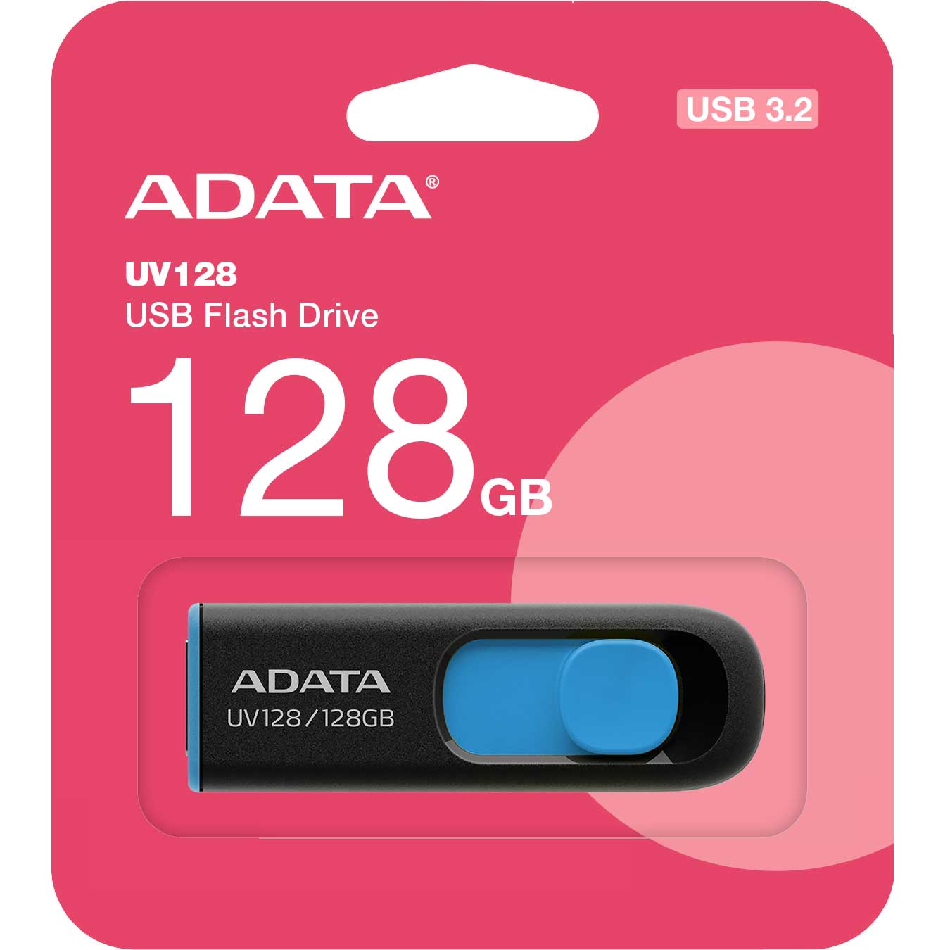 Extern geheugen USB-A 3.2 Adata UV128, 128Gb AUV128-128G-RBE 