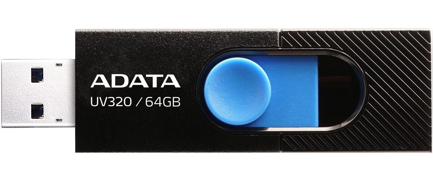 External USB-A 3.2 Memory Adata UV320, 64Gb AUV320-64G-RBKBL
