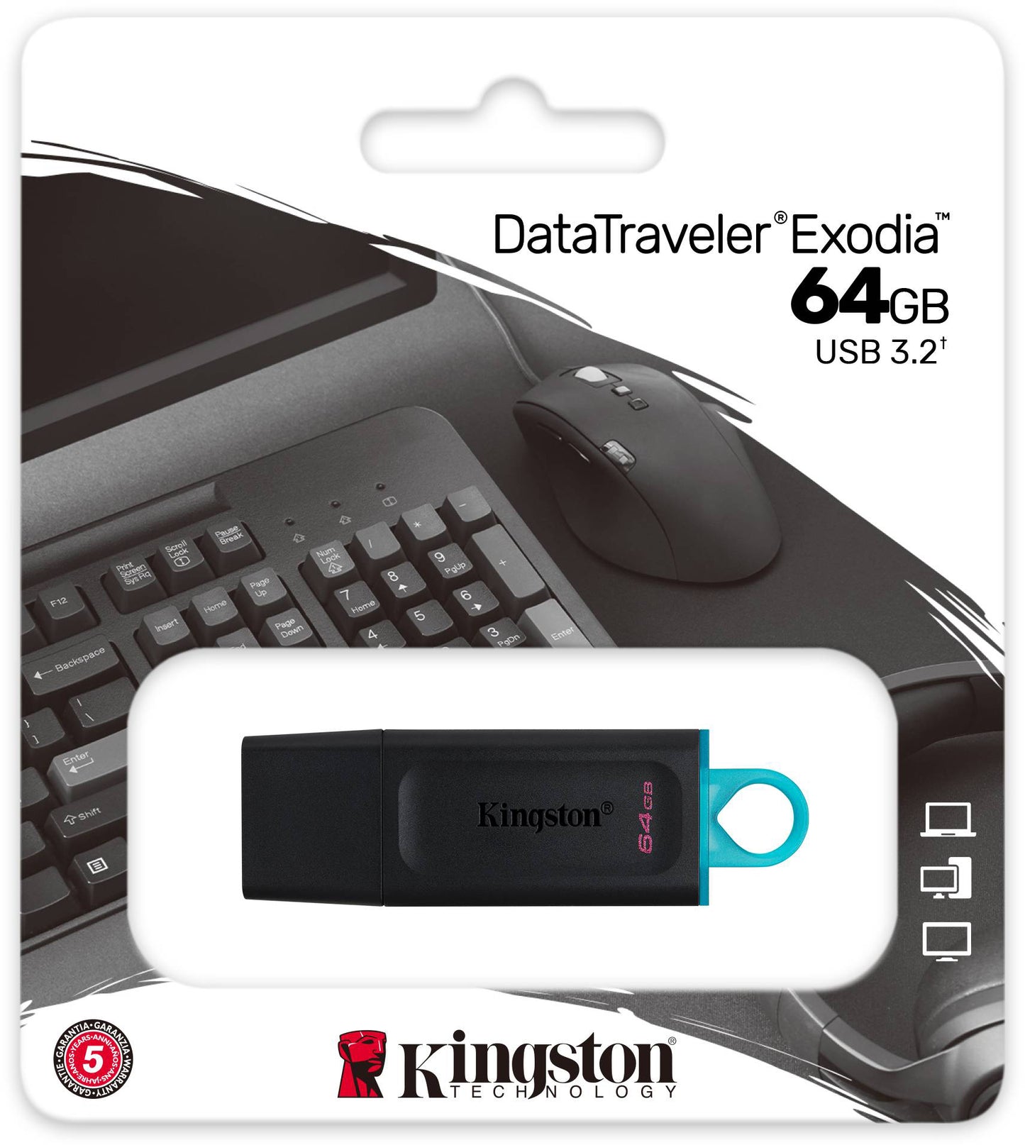 Externe USB-A 3.2 Geheugen Kingston DT Exodia, 64Gb DTX/64GB