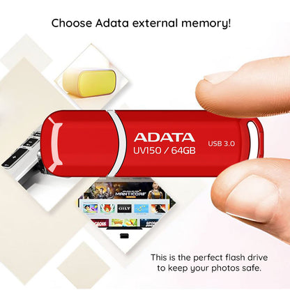 Externer USB-A-3.2-Speicherstick Adata UV150, 128 GB AUV150-128G-RBK