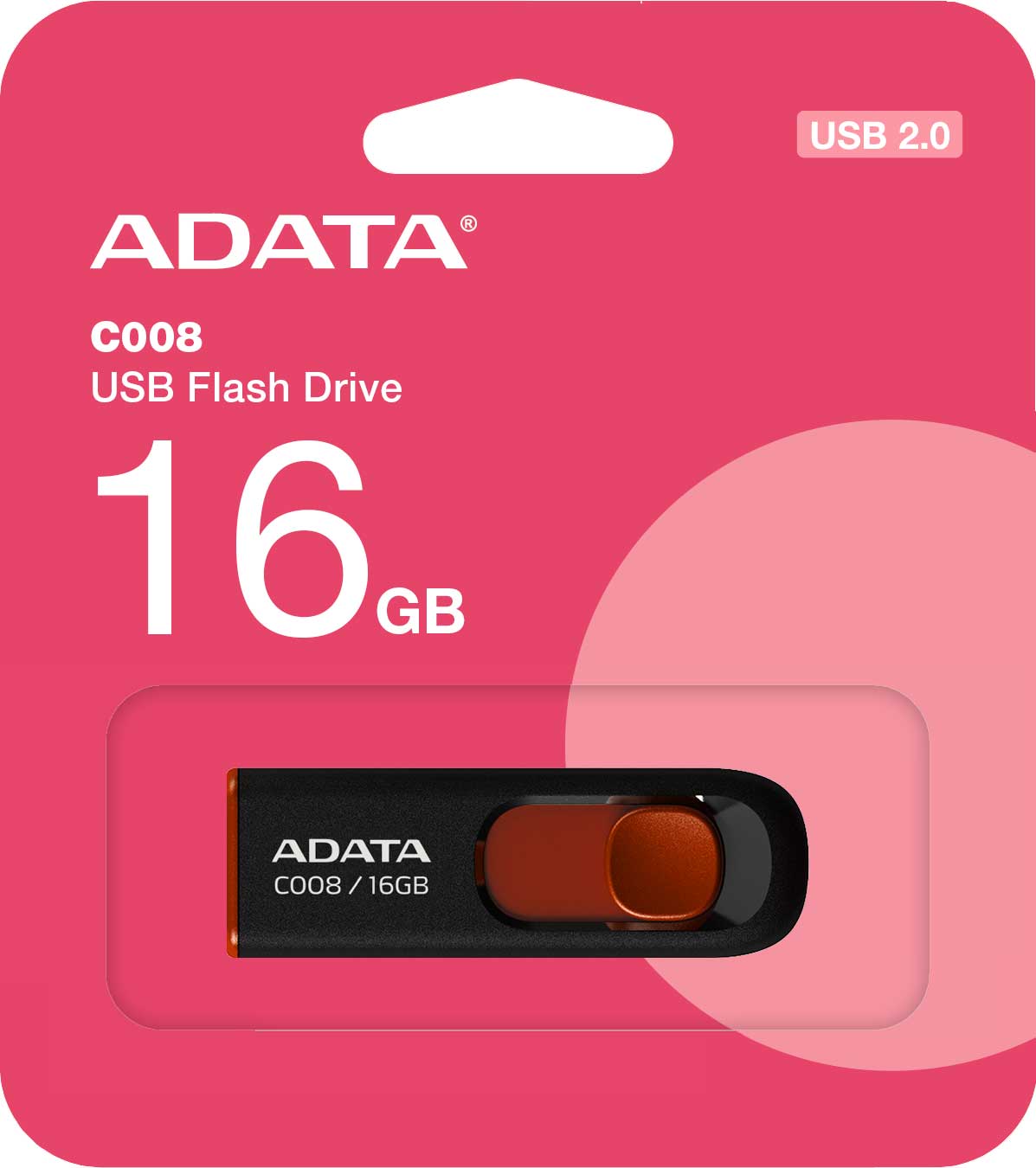 Mémoire externe USB-A Adata C008, 16Gb AC008-16G-RKD 