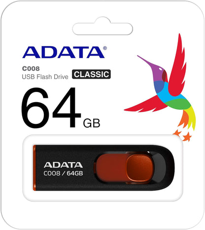 Externer USB-A Speicher Adata C008, 64Gb AC008-64G-RKD