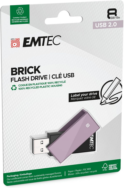 Mémoire Externe USB-A Emtec C350 Brick, 8Gb ECMMD8GC352