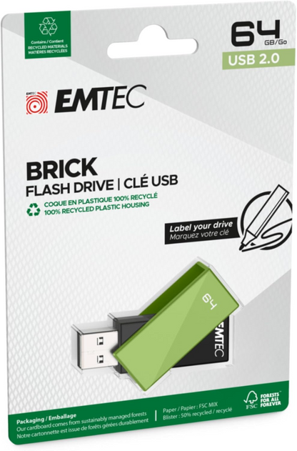 Externe USB-A Speicher Emtec C350 Brick, 64Gb ECMMD64GC352