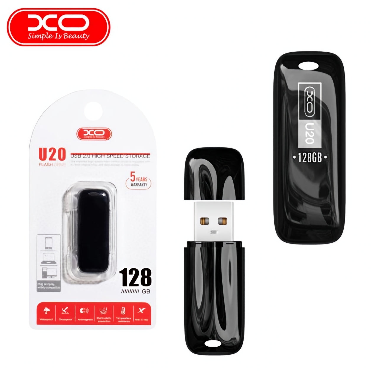 Externer USB-A Speicher XO Design U20, 128Gb