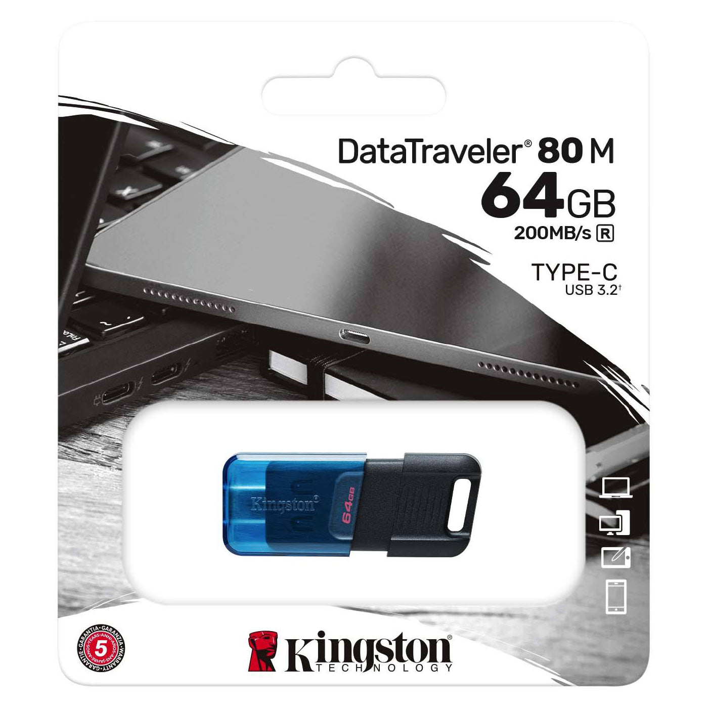 Kingston DT80M 64Gb USB-C extern geheugen 