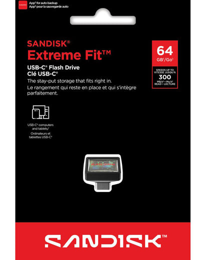 Externe USB-C Geheugen SanDisk Extreme Fit, 64Gb SDCZ530-064G-G46