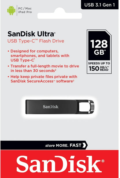Mémoire Externe USB-C SanDisk Ultra, 128Gb SDCZ460-128G-G46