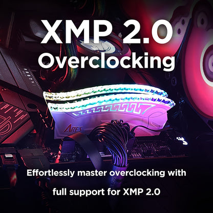 Dato Ares Armor RAM-Speicher, DDR4, RGB, 2 x 8GB, 3600Mhz, CL18, Weiß AMRGB8GX216G36W