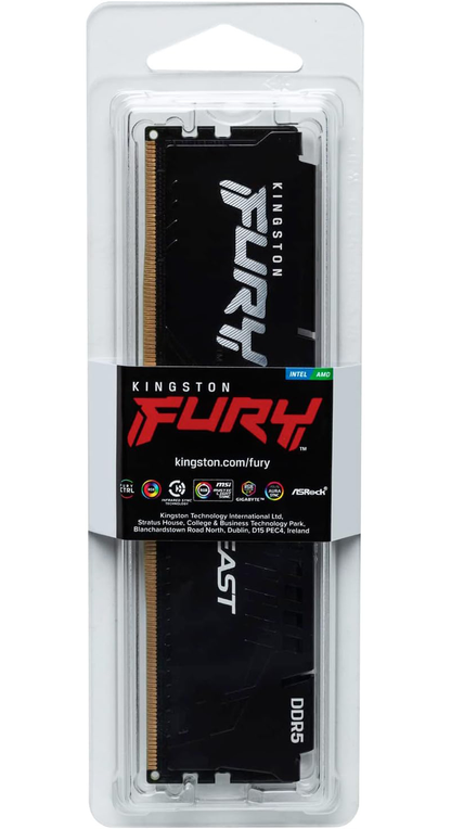 Kingston Fury Beast RAM, DDR5, 8GB, 5600MHz, Neuware mit geöffneter Verpackung KF556C40BB-8