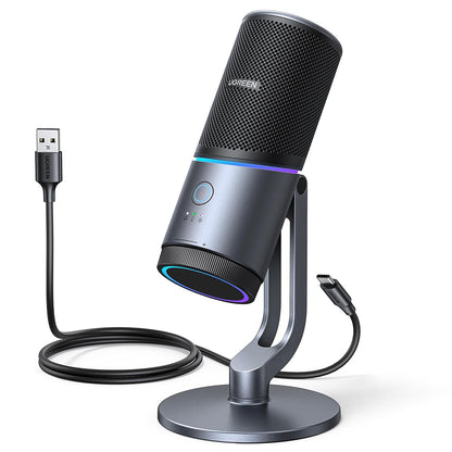 Microphone Cardioïde UGREEN CM769 (35629), RGB, USB-A, 2m, Noir