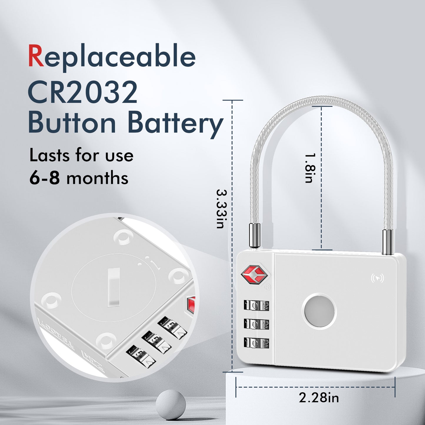 MiLi SmartTag MiLock Luggage für iOS Series, Weiß HD-P16-L