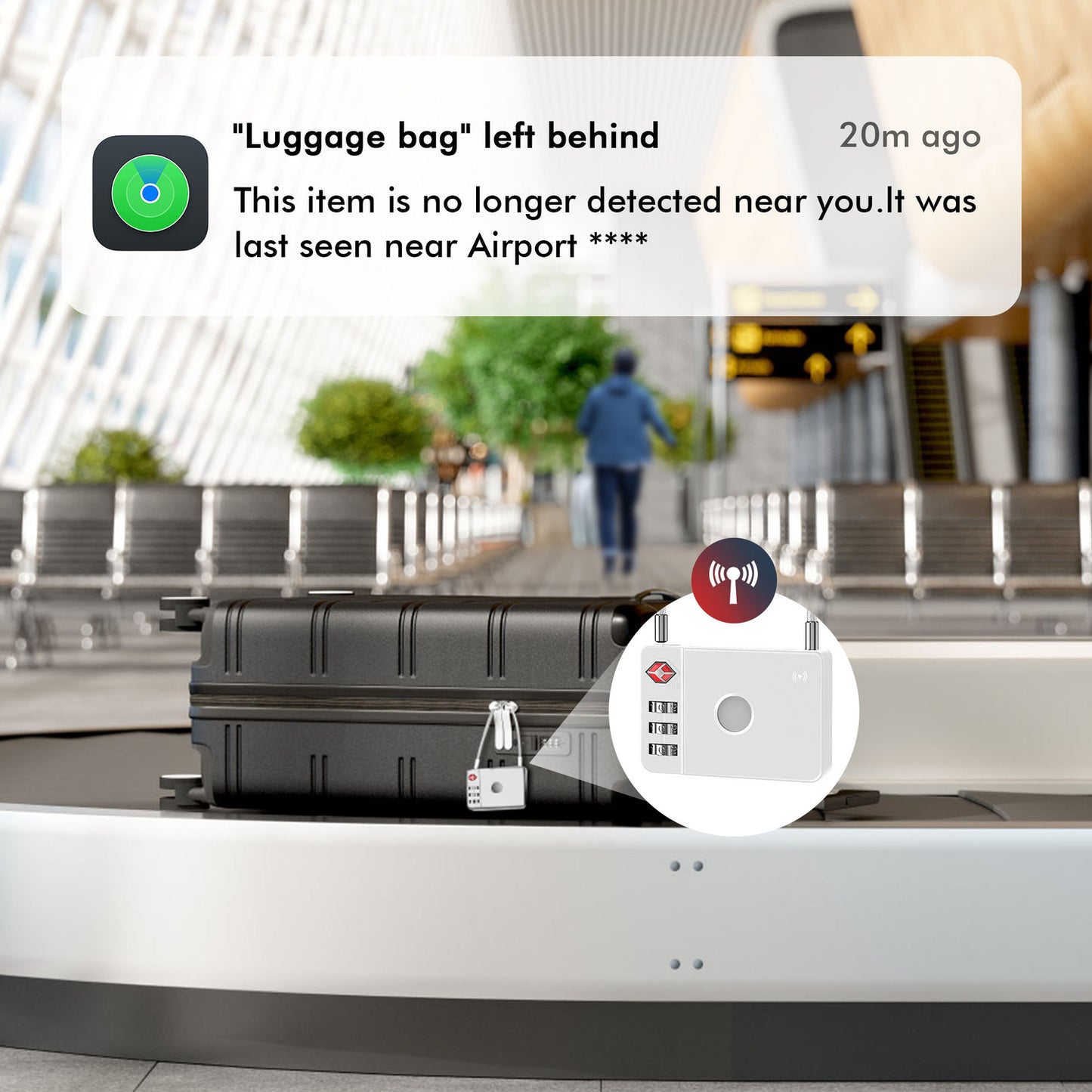 MiLi SmartTag MiLock Luggage für iOS Series, Weiß HD-P16-L