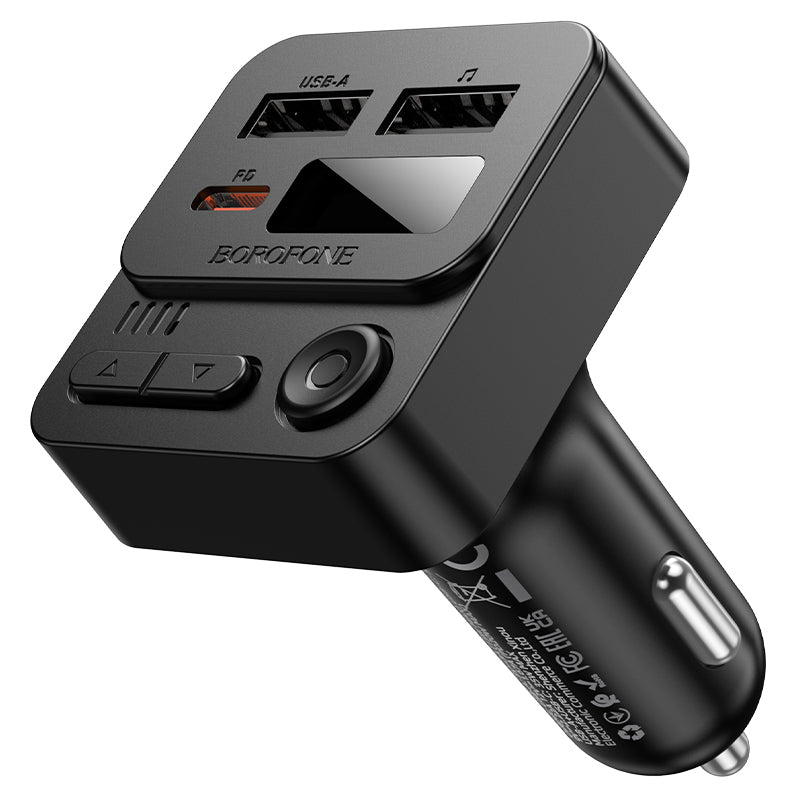 Modulateur FM Bluetooth Borofone BC60 Hero, 2 x USB-A - 1 x USB-C