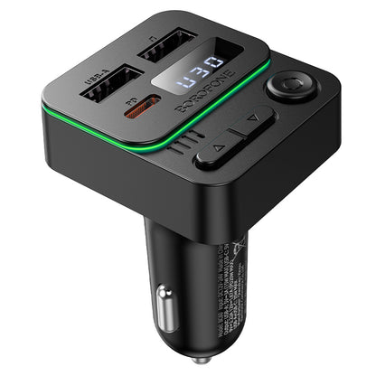 Modulateur FM Bluetooth Borofone BC60 Hero, 2 x USB-A - 1 x USB-C
