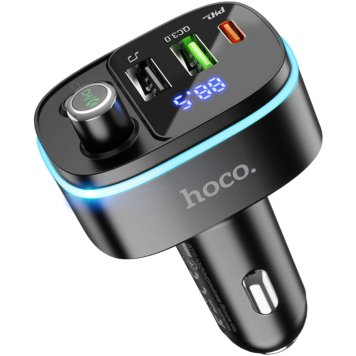 FM Bluetooth Modulator HOCO E62 Fast, 2 x USB-A - 1 x USB-C