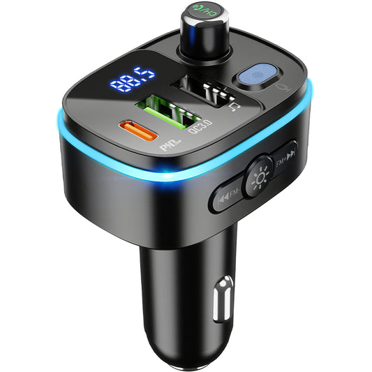 FM Bluetooth Modulator HOCO E62 Fast, 2 x USB-A - 1 x USB-C