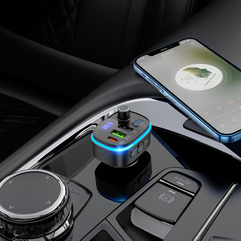 FM Bluetooth Modulator HOCO E62 Fast, 2 x USB-A - 1 x USB-C