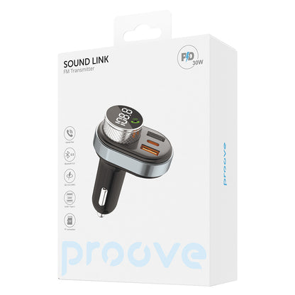 Modulateur FM Bluetooth Proove, 2 x USB-A - 1 x USB-C - 1 x microSD FMSL30110001