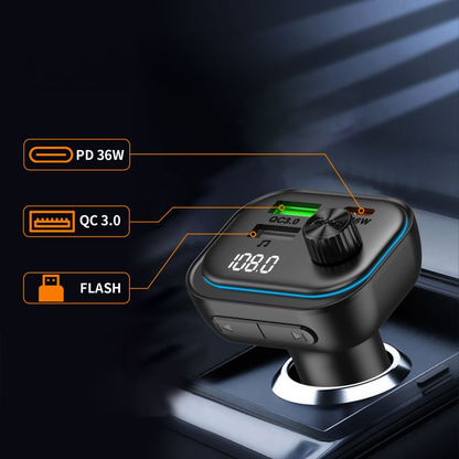FM Bluetooth-modulator Tech-Protect CC07, 2 x USB-A - 1 x USB-C