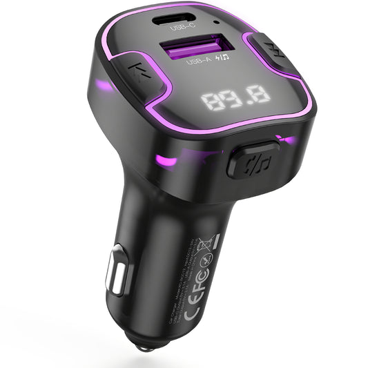 Bluetooth FM-modulator XO Design BCC12, 1 x USB-A - 1 x USB-C 